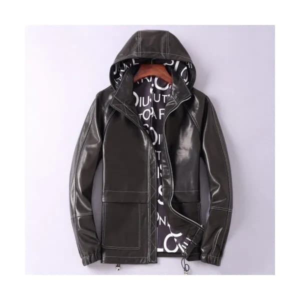 Louis vuitton 2019 Mens Logo Leather Jacket - 루이비통… - 1