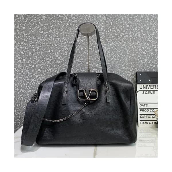 Valentino 2019 Leather Vsling Tote Shoudler Bag,35… - 1