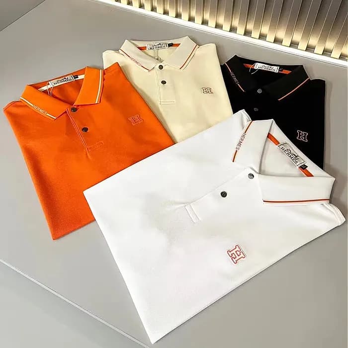 Hermes 2024 Mens Crew-neck Short Sleeved Polo Tshi… - 1