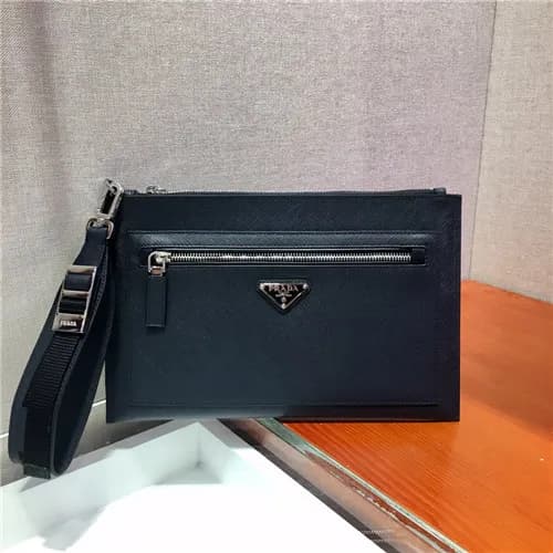 [프라다]Prada 2021 Men's Leather Clutch Bag,28cm … - 1