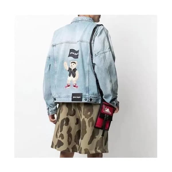 Palm Angels Mens Logo Denim Jackets Blue - 팜 엔젤스 … - 1