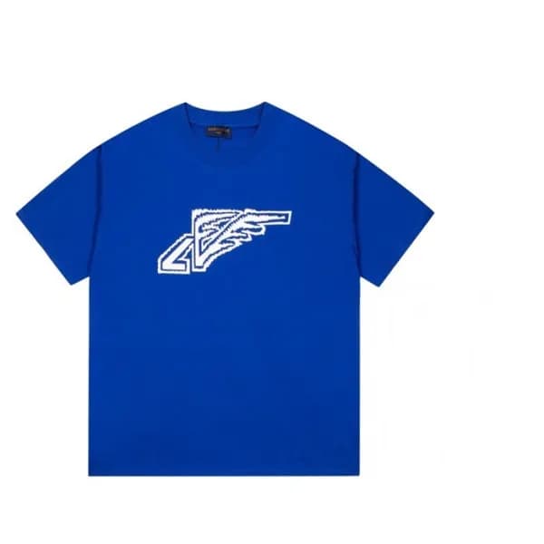 루이비통 남성 크루넥 블루 반팔티 - Mens Bllue Tshirts - lou04061… - 1