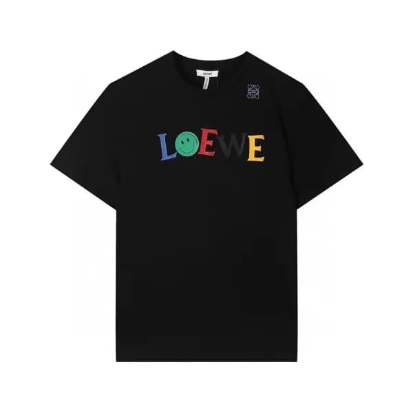 로에베 남성 이니셜 블랙 반팔티 - Mens Black Tshirts - loe0585x - 1