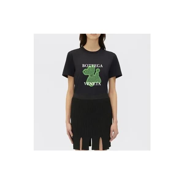 보테가 남/녀 크루넥 블랙 반팔티 - Unisex Black Tshirts - bot267… - 1