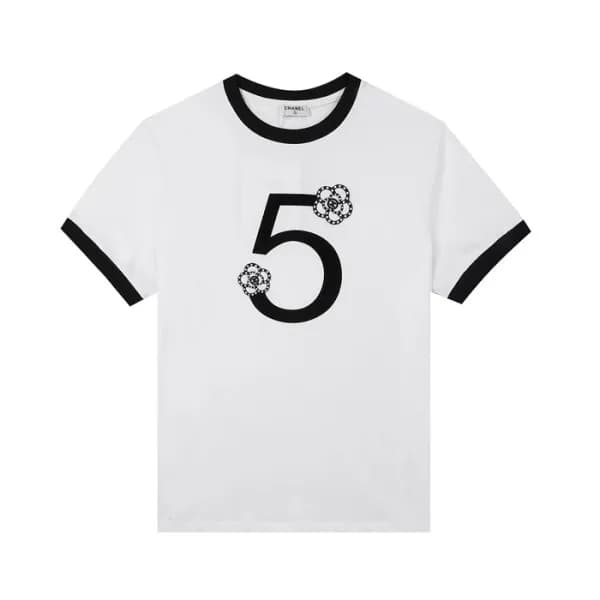 샤넬 여성 크루넥 화이트 반팔티 - Womens White Tshirts - chl0882… - 1