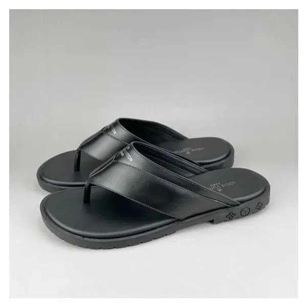 루이비통 남성 이니셜 블랙 슬리퍼 - Mens Black Slippers - lou0429… - 1