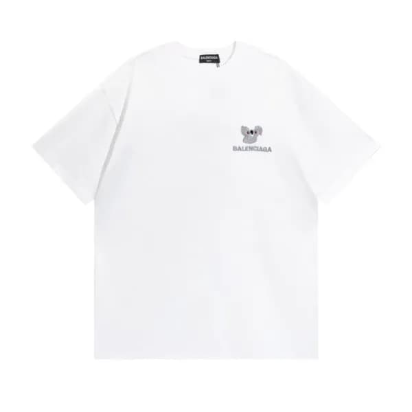 발렌시아가 남성 크루넥 화이트 반팔티 - Mens White Tshirts - bal016… - 1