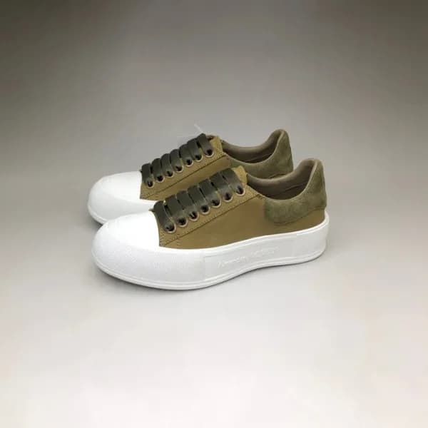 알렉산더맥퀸 남/녀 카키 스니커즈 - Unisex Khaki Sneakers - alx0… - 1