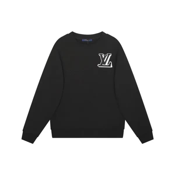 루이비통 남성 모던 블랙 맨투맨 - Louis vuitton Mens Black Tshir… - 1