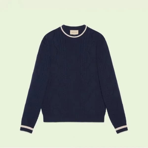 구찌 남성 네이비 크루넥 니트 - Gucci Mens Navy Knits - guc0522… - 1