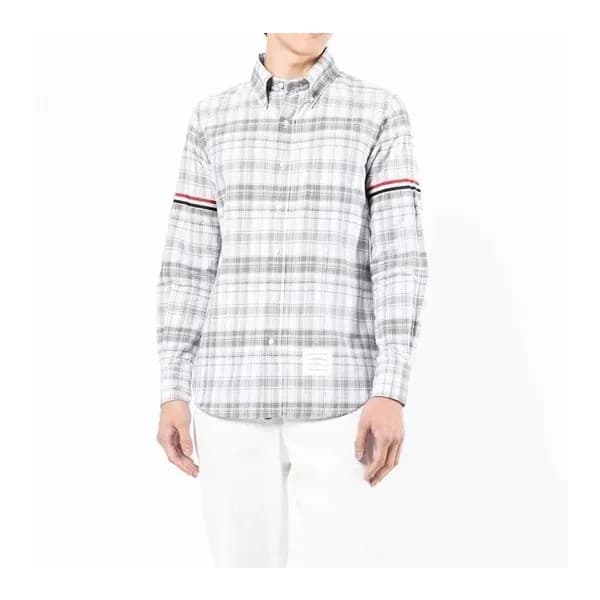 톰브라운 클래식 남성 그레이 셔츠 - Thom Browne Mens Gray Tshirts… - 1