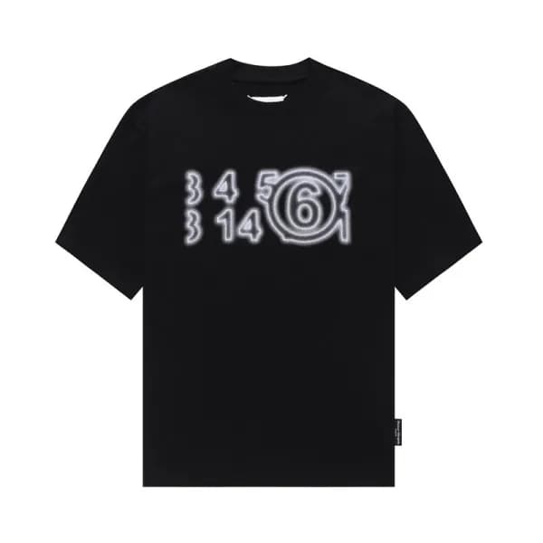 메종마르지엘라 남/녀 크루넥 블랙 반팔티 - Maison Margiela Unisex Bl… - 1