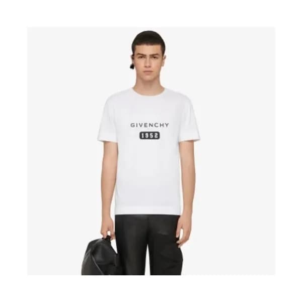 지방시 남/녀 크루넥 화이트 반팔티 - Givenchy Unisex White Short … - 1