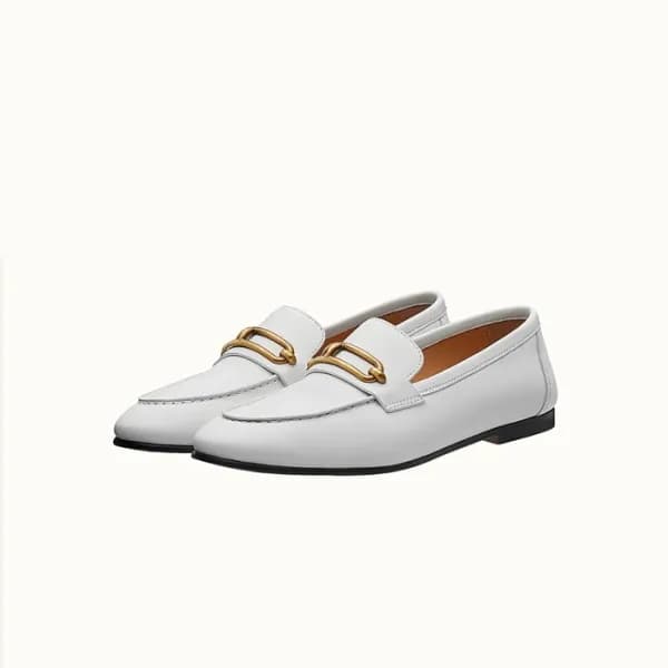 에르메스 여성 화이트 로퍼 - Hermes Womens White Loafer - he14… - 1