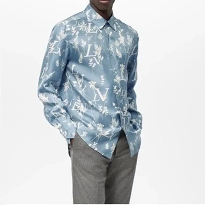 루이비통 남성 블루 셔츠 - Louis vuitton Mens Blue Tshirts - … - 1