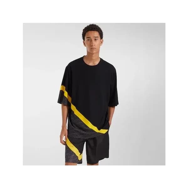 펜디 남성 블랙 크루넥 반팔티 - Fendi Mens Black Short sleeved … - 1