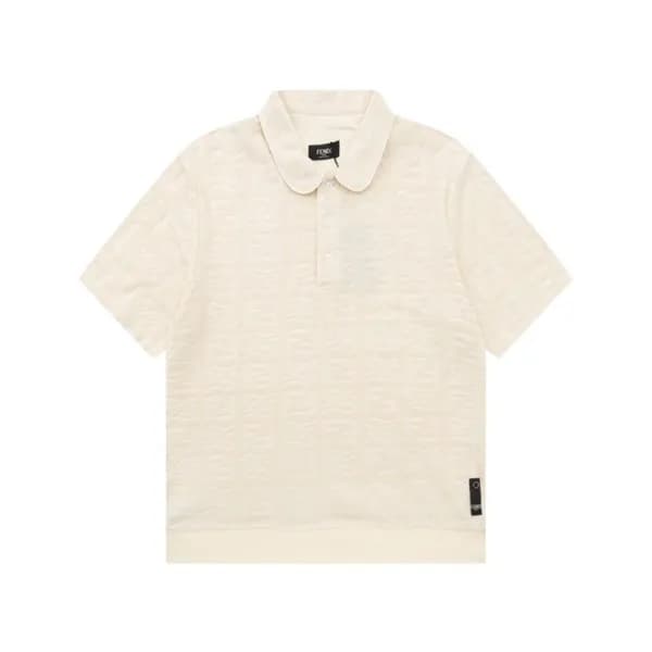 펜디 남성 아이보리 폴로 반팔티 - Fendi Mens Ivory Short sleeved… - 1