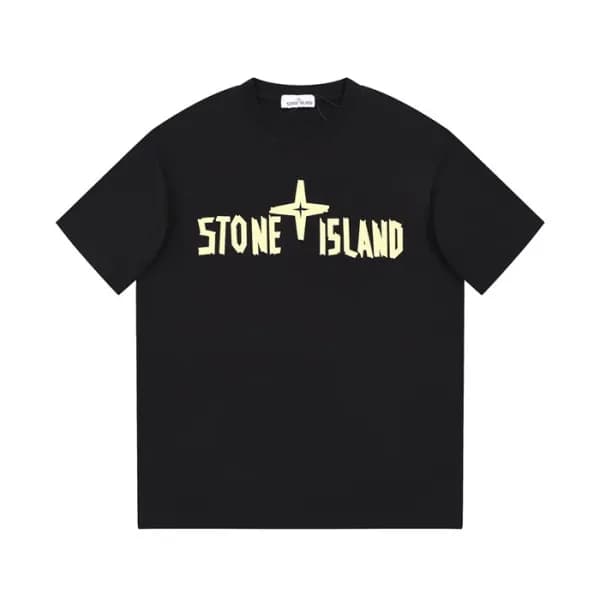 스톤아일랜드 남성 블랙 크루넥 반팔티 - Stone Island Mens Black Tsh… - 1