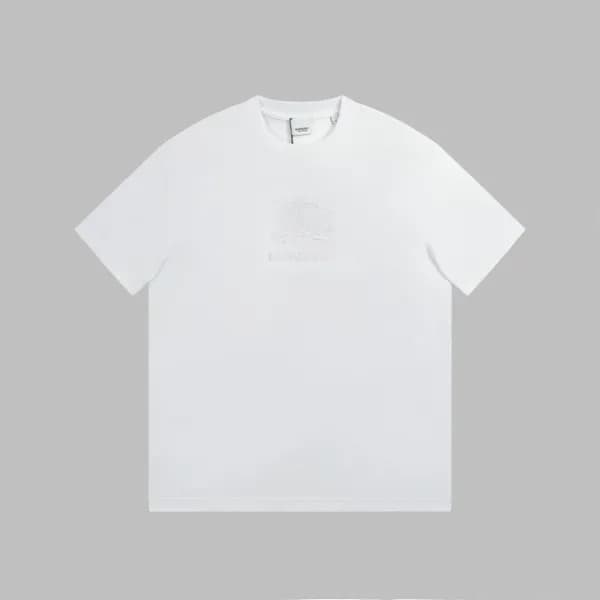버버리 남성 화이트 크루넥 반팔티 - Burberry Mens White Short Sle… - 1