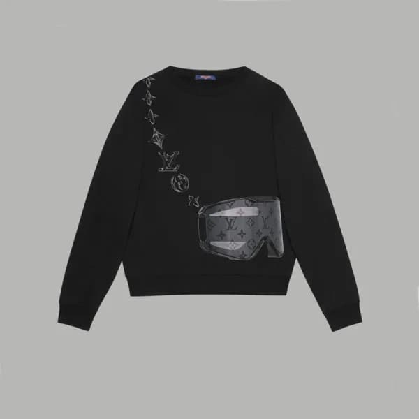 루이비통 남/녀 블랙 맨투맨 - Louis vuitton Unisex Black Tshir… - 1