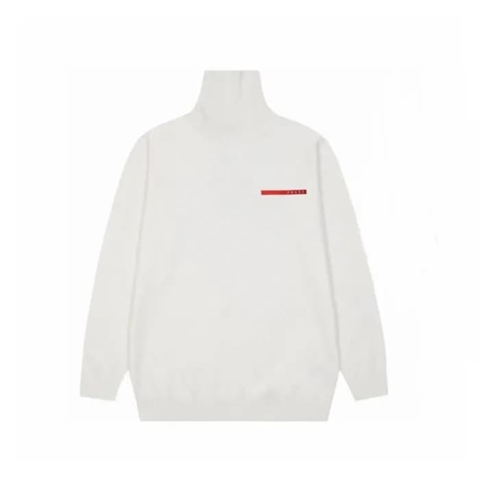 프라다 남성 터틀넥 화이트 스웨터 - Prada Mens White Sweaters - p… - 1