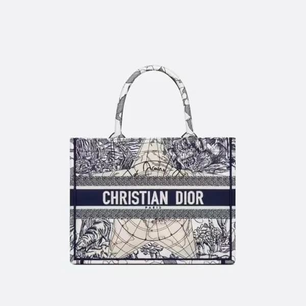디올 여성 네이비 북토트 - Dior Womens Navy Book Tote - dib66… - 1