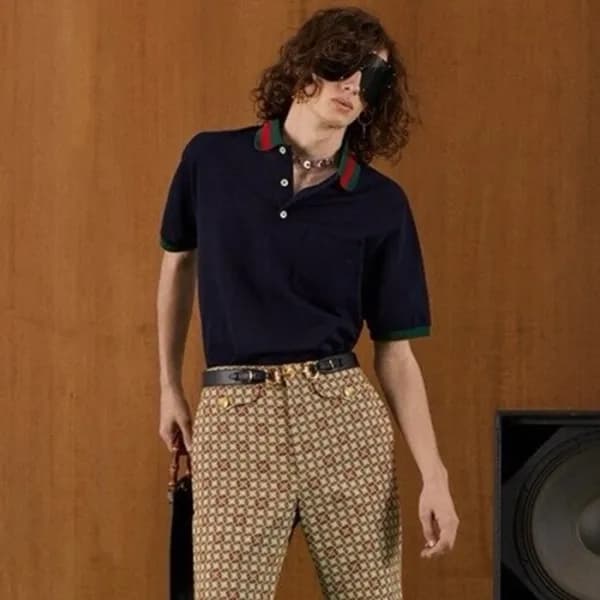 구찌 남성 네이비 폴로 반팔티 - Gucci Mens Polo Short sleeved T… - 1