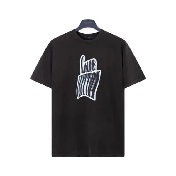 루이비통 남성 블랙 반팔티 - Louis vuitton Mens Black Tshirts … - 1