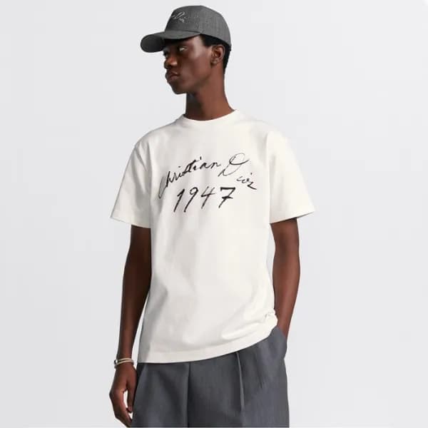 디올 남성 화이트 반팔 티셔츠 - Dior Mens White Tshirts - dic63… - 1