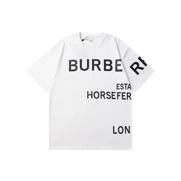 버버리 남성 화이트 반팔 티셔츠 - Burberry Mens White Tshirts - … - 1