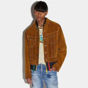 디스퀘어드 남성 폴로 가죽 자켓 - Dsquared2 Mens Camel Jackets -…