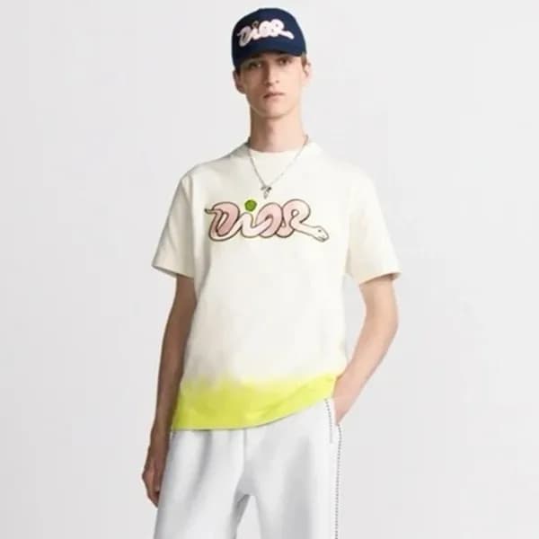 디올 남성 라운드 반팔 티셔츠 - Dior Mens Round Tshirt - dic475… - 1