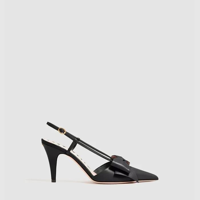 발렌티노 여성 보와우 무아레 패브릭 슬링백 펌프스 - Valentino Womens Bow… - 1