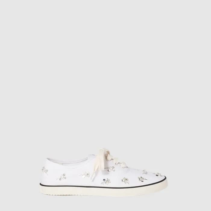 미우미우 여성 자수 드릴 스니커즈 - Miumiu Womens Embroidered Dri… - 1