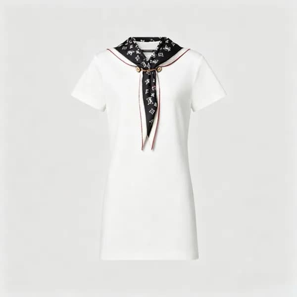 루이비통 여성 네이비컬 스카프 티셔츠 드레스 - Louis vuitton Womens Na… - 1