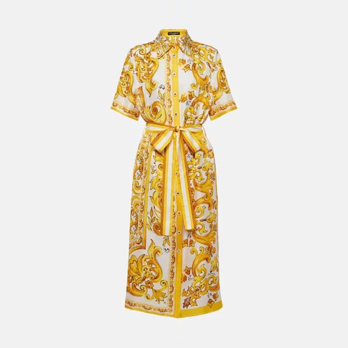돌체앤가바나 여성 마졸리카 트윌 셔츠 드레스 - Dolce&Gabbana Womens Ma… - 1