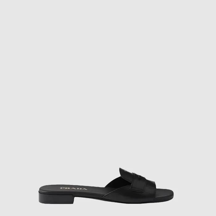 프라다 여성 레더 슬라이드 샌들 - Prada Womens Leather Slide Sandals - prs14511x - 1