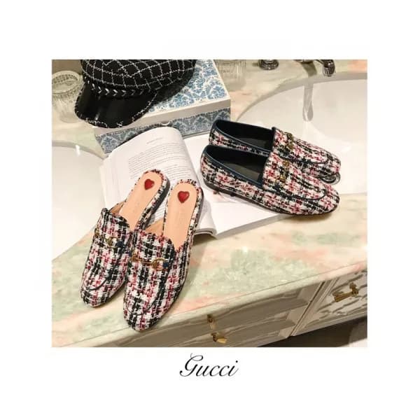 GUCCI 2018 LADIES CHECK LOAFER SHOES - 구찌 여성 체크 로퍼… - 1