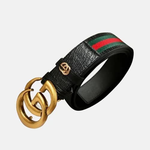 Gucci 2019 Mens Signature GG Logo Steel Buckle Lea… - 1