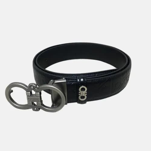 Salvatore Ferragamo 2019 Mens Gancini Buckle Leath… - 1