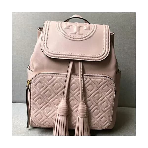 Tory Burch Leather Pink Fleming Tassel Back Pack,2… - 1