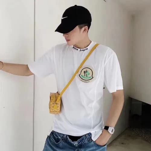 Mocler 2019 Mens Logo Cotton Short Sleeved T-shirt… - 1