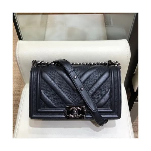 Chanel 2019 Leboy Leather Chain Shoulder Bag ,25cm… - 1