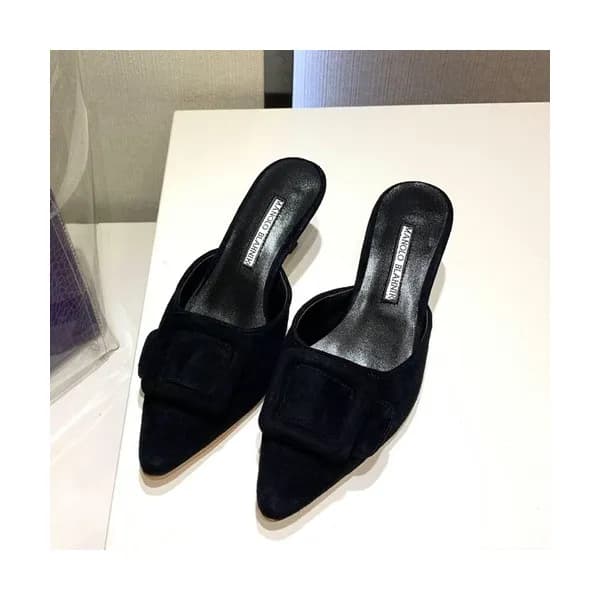 Monolo Blahnik 2019 Ladies Suede Middle Heel Slipp… - 1
