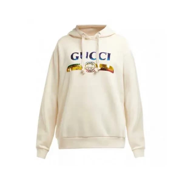 Gucci 2019 Mm/Wm Logo Glitter Cotton Hood Tee - 구찌… - 1