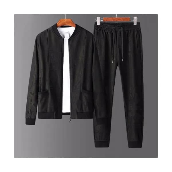 Versace 2019 Mens Logo Training Velvet Clothes&Pan… - 1