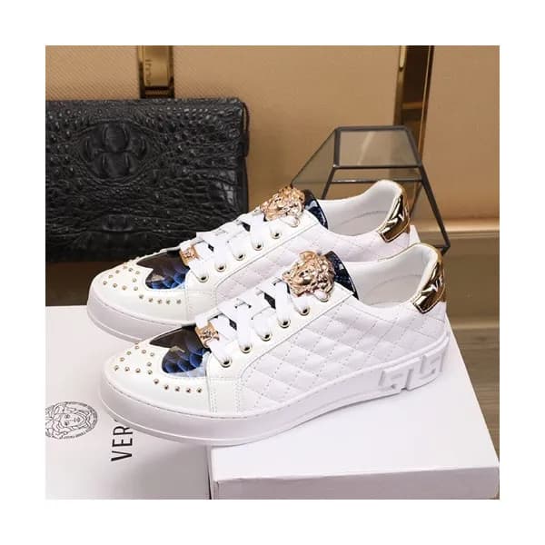 Versace 2019 Mens Leather Sneakers - 베르사체 2019 남성용… - 1