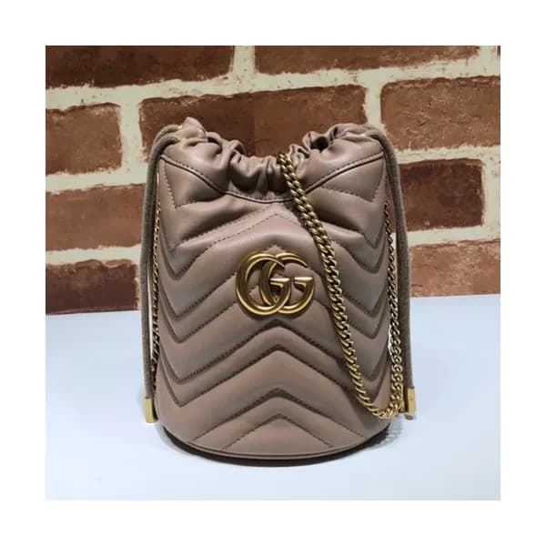 Gucci 2020 GG Marmont Mini Women Bucket Chain Shou… - 1