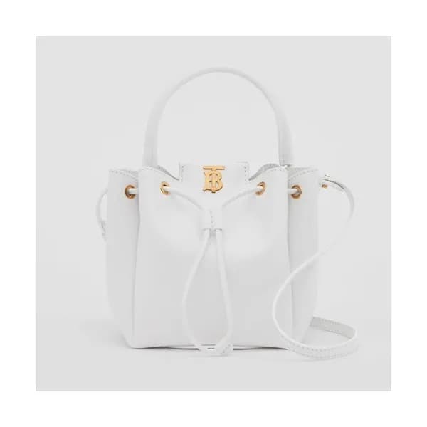 Burberry 2020 TB Leather Bucket Tote Shoulder Bag,… - 1