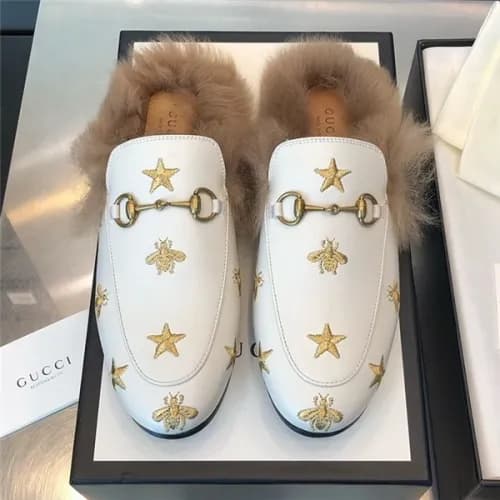 Gucci 2020 Women's Leather Wool Slipper - 구찌 2… - 1